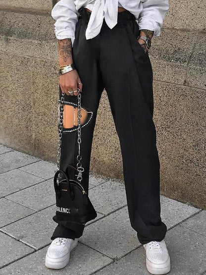 Bead Hollow Straight Leg Pants