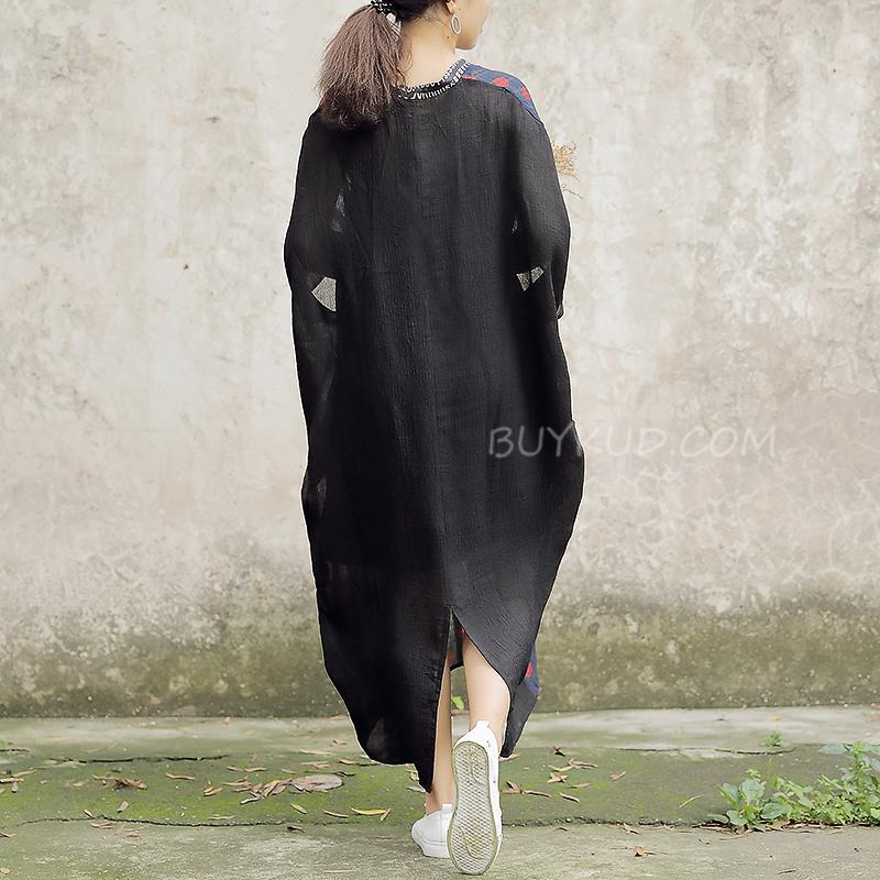 Comfortable Large Size Silk Polka Dot Women Dress