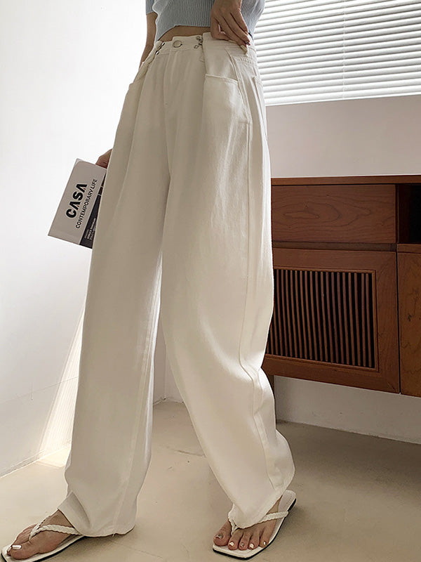 Urban Solid Color Empire Wide Leg Jean Pants