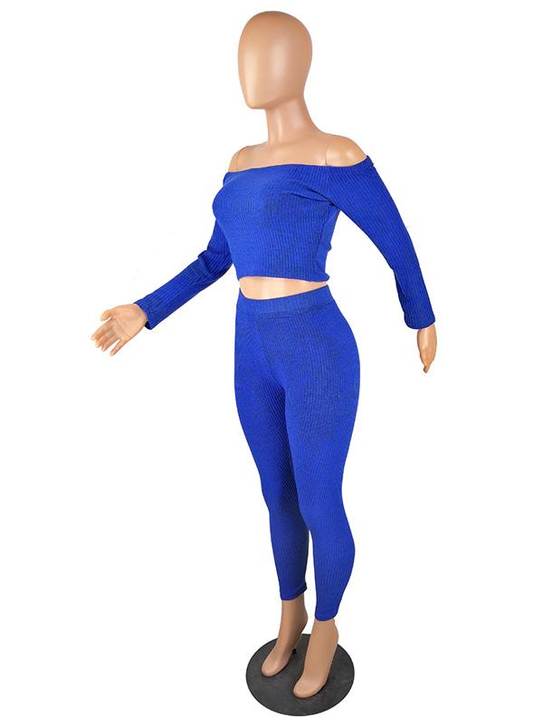 Off-The Shoulder Solid Yoga Suits