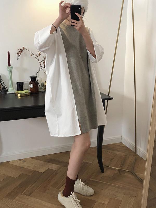 Loose Simple Split-joint Mini Dresses