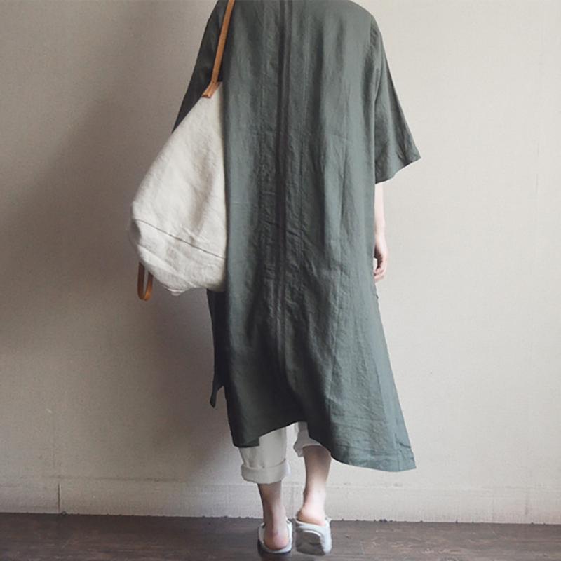 Casual Round Neck Cotton Embroidery Dress