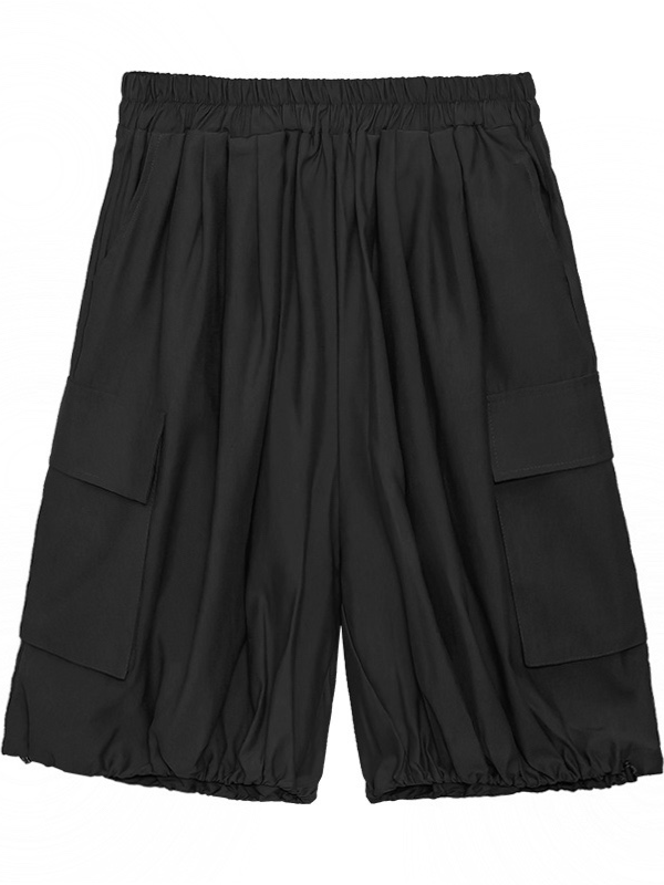 Stylish Loose Elastics High Waisted With Pocket Short Knickerbockers