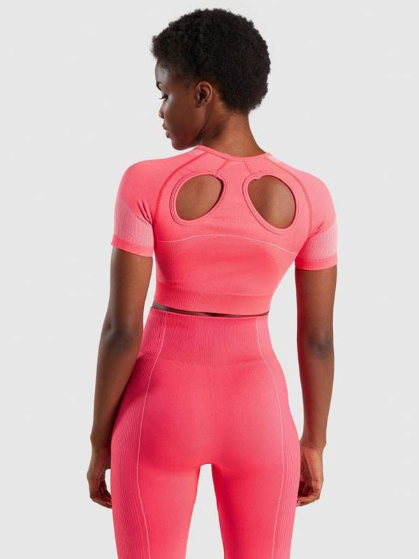 Solid Color Short Sleeves Yoga Suits