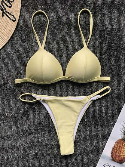 Solid Scrunch Bikini Swimsuit