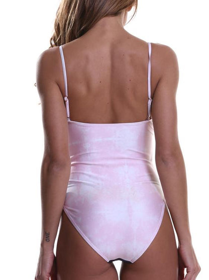 Printed Spaghetti Straps One-piece Swimsuit