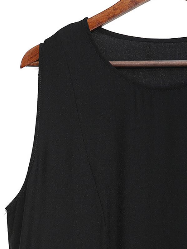 Original Solid Irregularity Sleeveless Dress