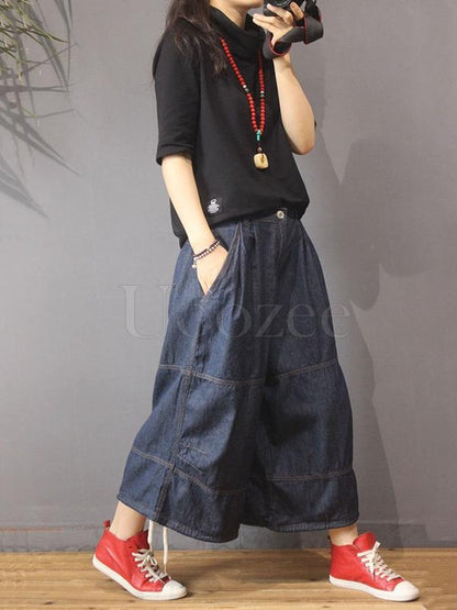 Loose Wide-leg Jean Pants