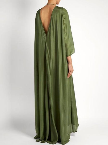 Loose Deep V-neck Maxi Dress