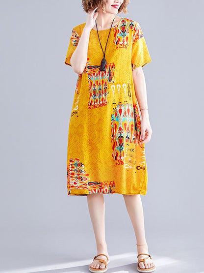 Loose Oversize Printed Dress