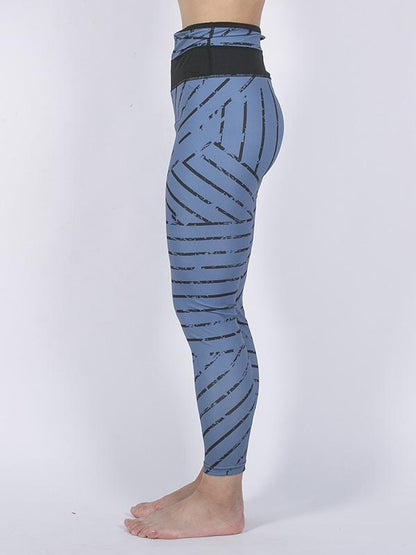 Striped Split-joint Fitness Sports Leggings