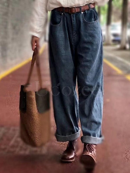Original Adjustable Waist Wide Leg Jean Pants