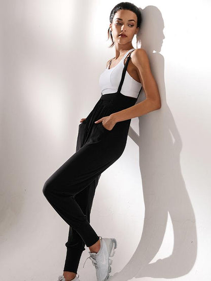 Solid Sports Overall Jumpsuits