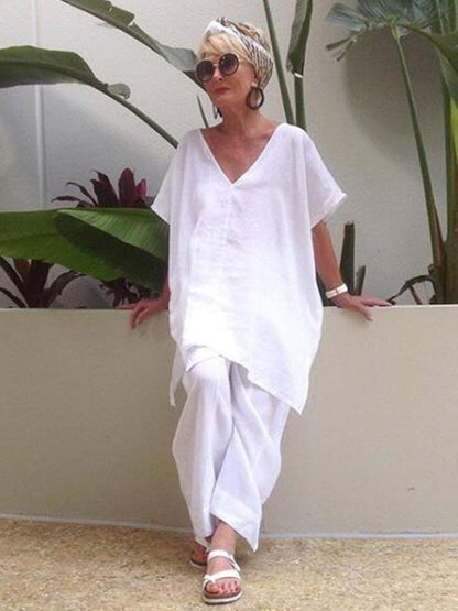 Short Sleeves V-neck 5 Colors Blouses&shirts Tops