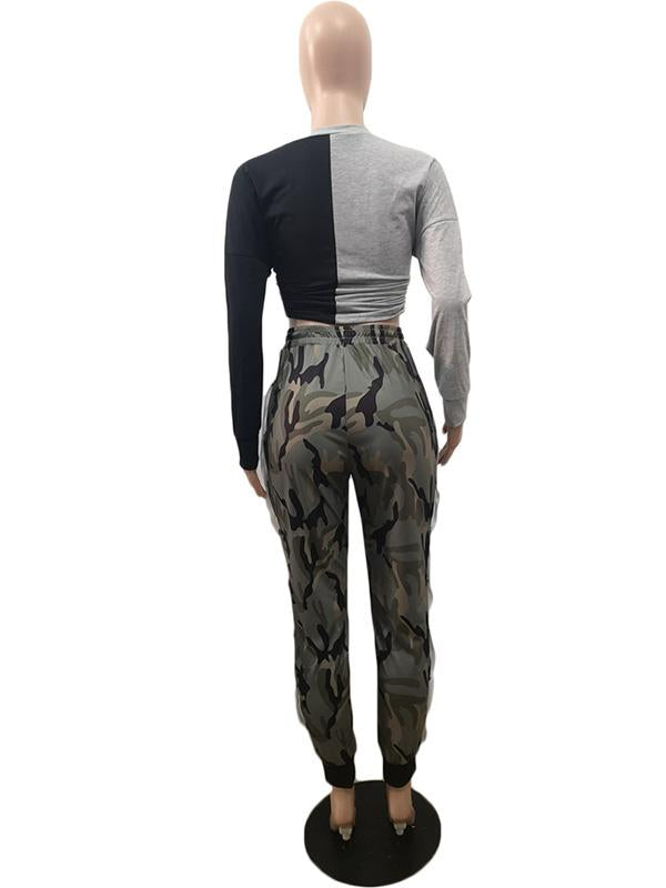Fashion Casual Camouflage Split-Side Pants