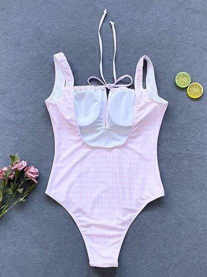 Sexy Strapless Bandage Backless One-Piece Swimwear