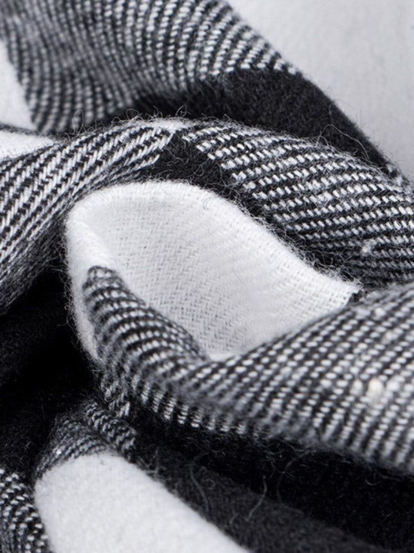 Causal Lapel Buttoned Plaid Long Sleeves Blouses