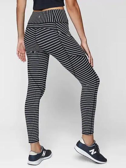 Striped High Waist Pocket Leggings