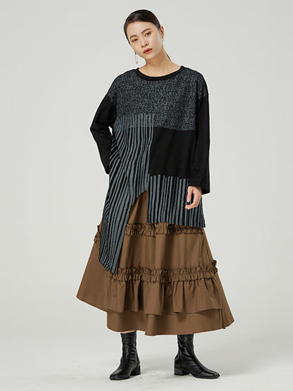 Casual Ruffled Loose Solid Color Skirts