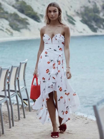 Vacation Strapless Printed Maxi Dress