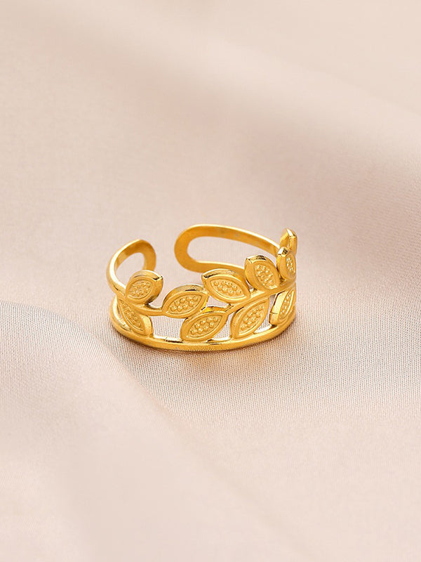 Original Leaf Shape Hollow Ring