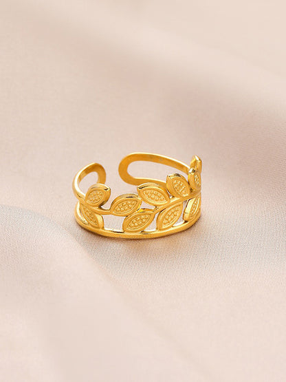 Original Leaf Shape Hollow Ring