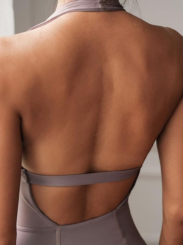 Sexy Backless Solid Yoga Jumpsuits