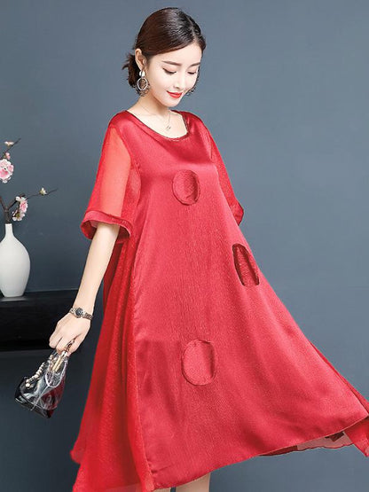 Casual A-line Light Midi Dress
