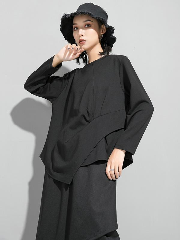 Original Irregularity Solid T-Shirts Tops