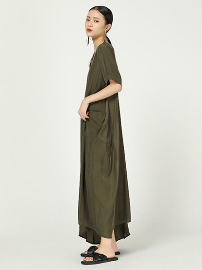 Casual Big Hem Cropped Long Dresss