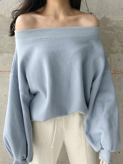 Sexy Off Shoulder Leisure Hoodies