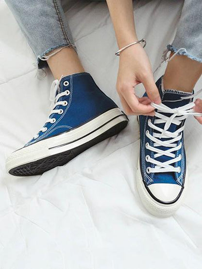 High Top Solid Canvas Sneaker Shoes