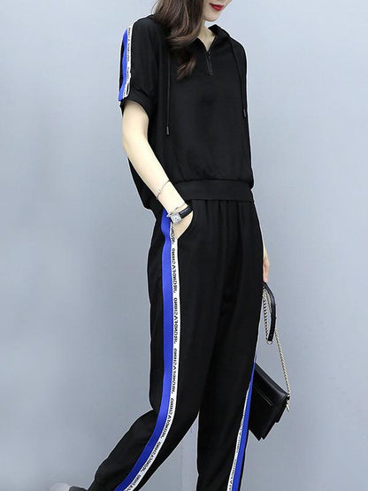 Short Sleeves T-Shirt + Loose Pants Sport Suit