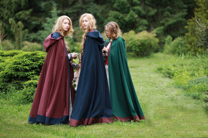 Classical Medieval Hooded Cape Cloak Coat