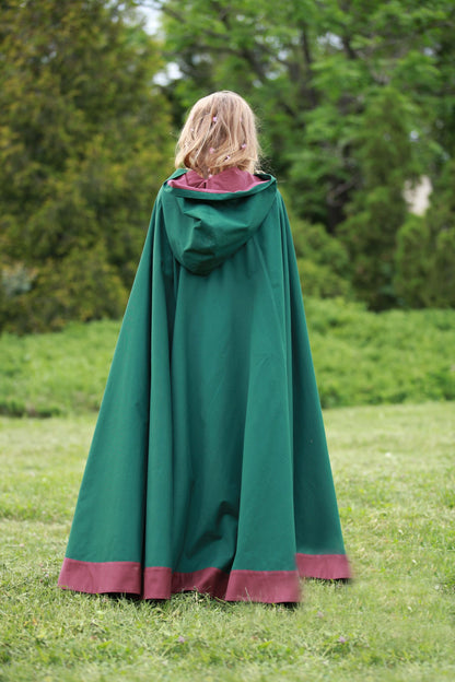 Classical Medieval Hooded Cape Cloak Coat