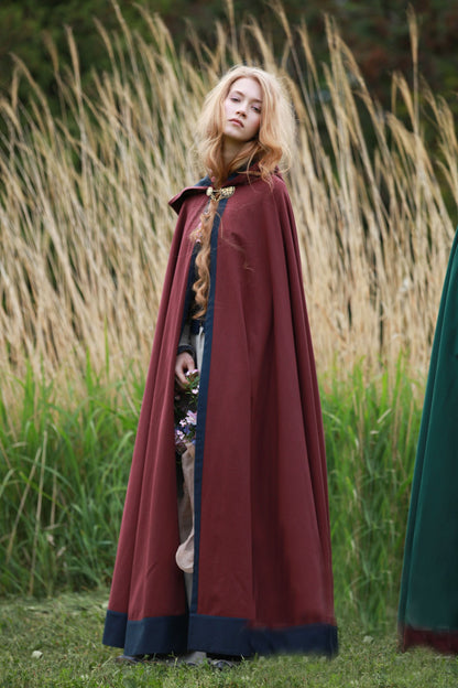 Classical Medieval Hooded Cape Cloak Coat