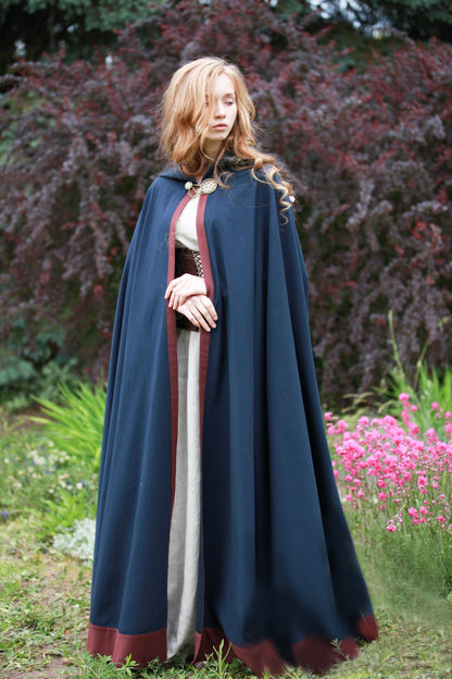 Classical Medieval Hooded Cape Cloak Coat
