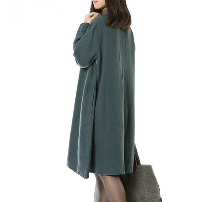 Custom made Cotton linen long sleeve dress