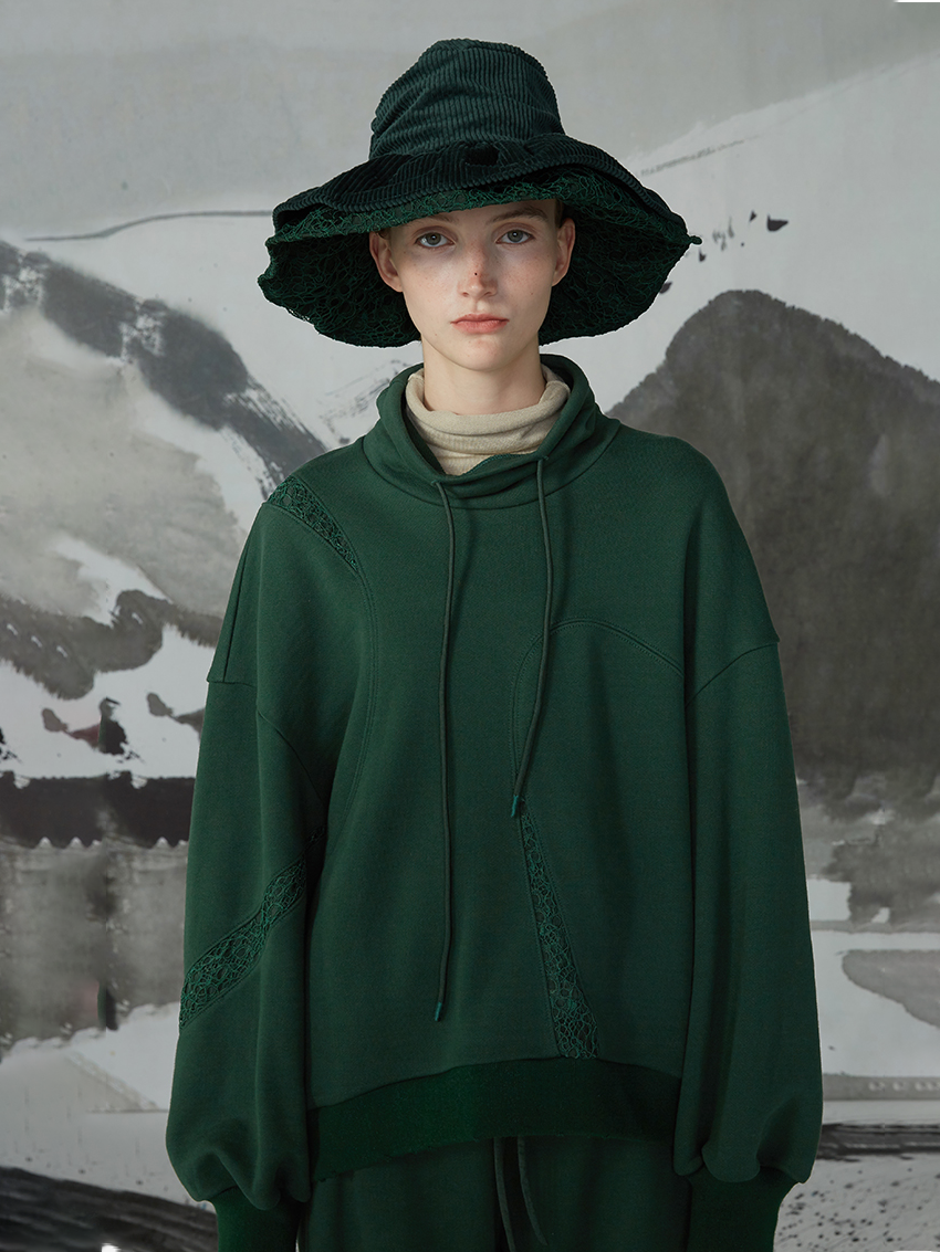 Autumn Semi-High Collar Sweatershirt and Casual Pants