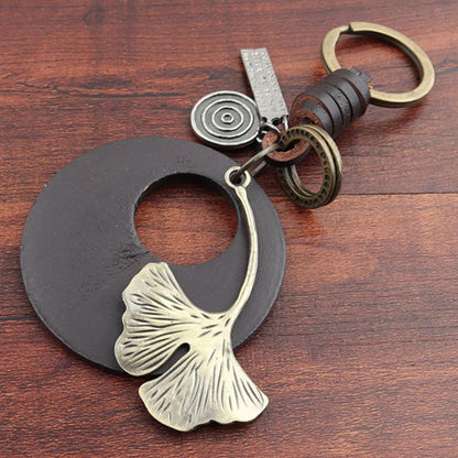 Buykud Ginkgo Leaf Simple Personality Retro Car Key Rain