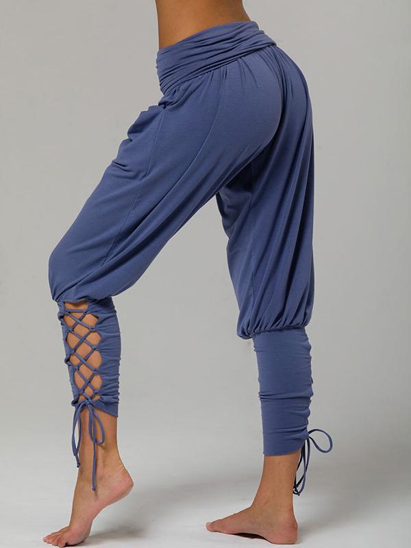 Solid Loose Bandage Athletic Pants