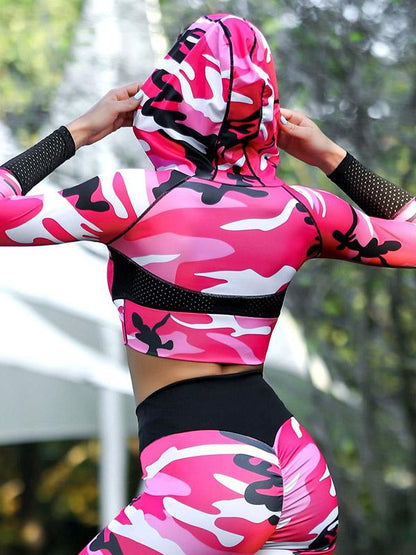 Printed Hooded Yoga Suits