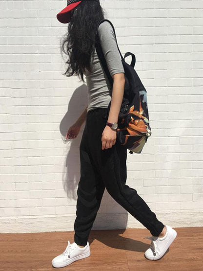 Loose Solid Color Casual Pants