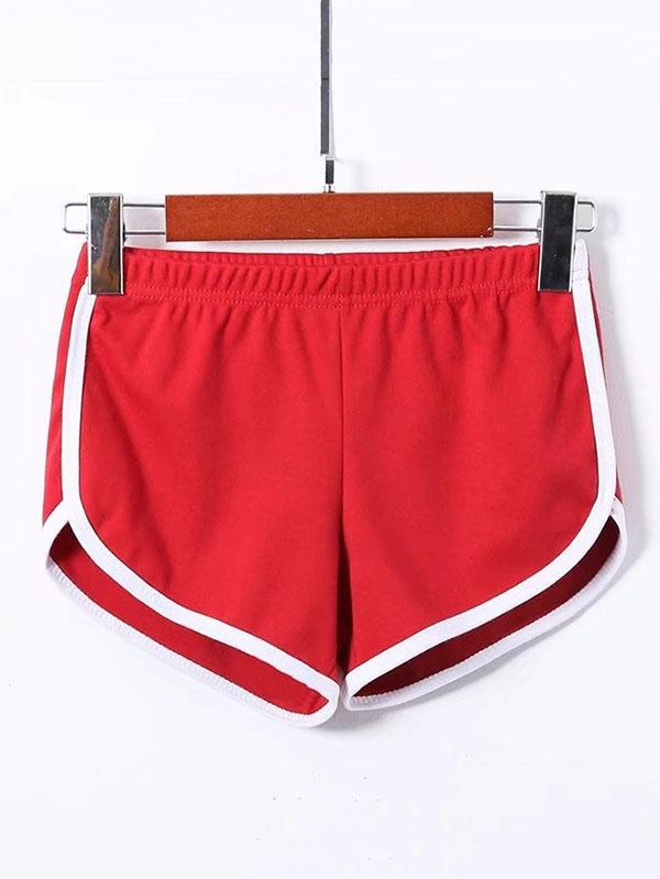 Contrast Color Printed Wrap Sports Shorts