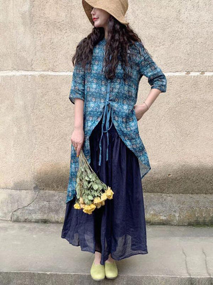 Retro Cropped Long Shirt