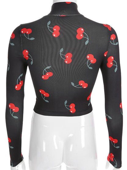 Sports Printed Gauze Crop T-shirt
