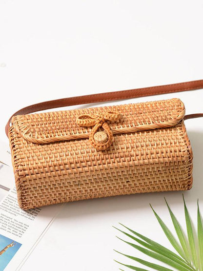 Rattan Bowknot Fresh Little Bag