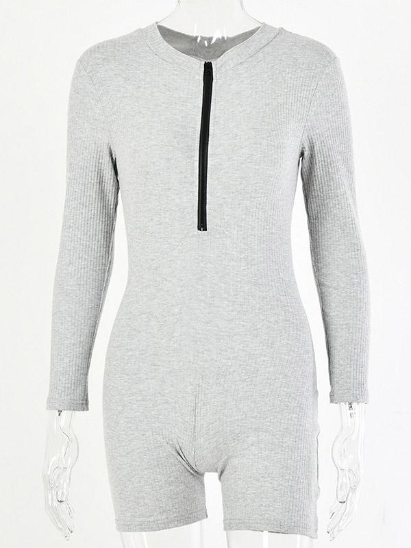 Sexy Wrap Long Sleeves Zipper Rompers