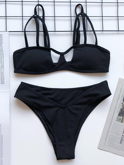 Sexy Hollow  Split Bikini Swimsuit