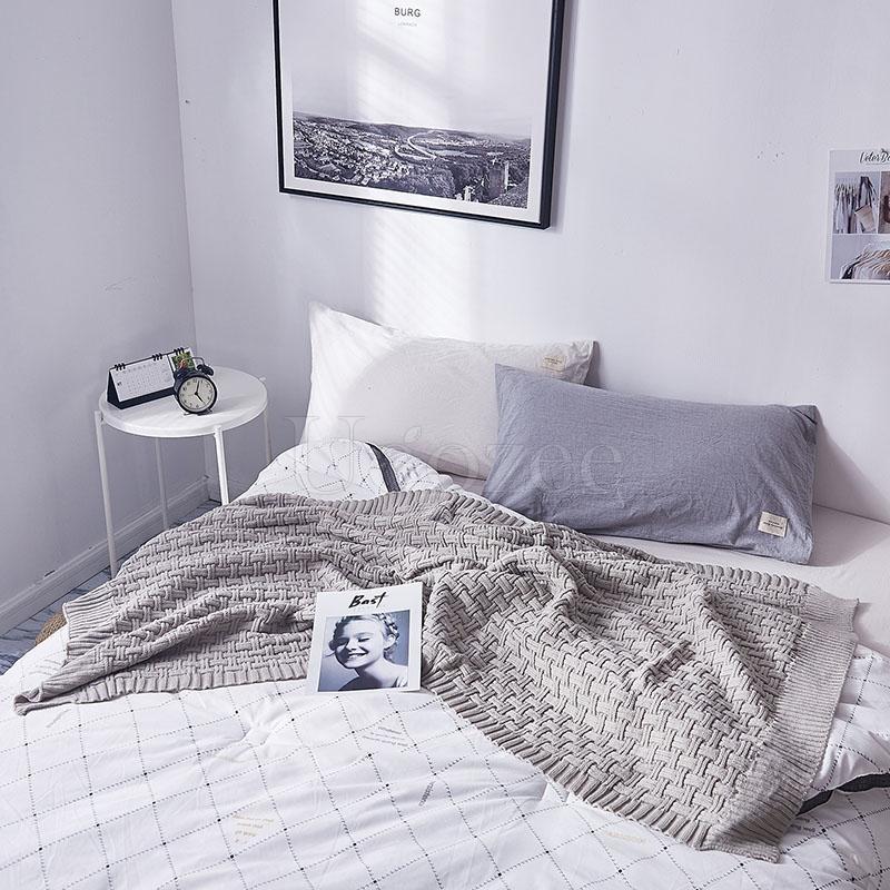 Solid Crochet Knit Blankets